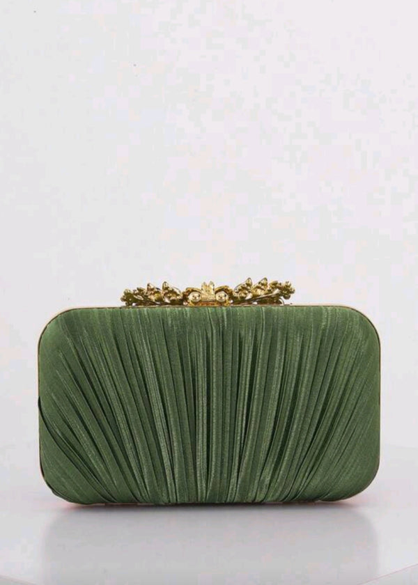 Rhinestone Decor Flap Box Clutch Bag -  Shahzahra