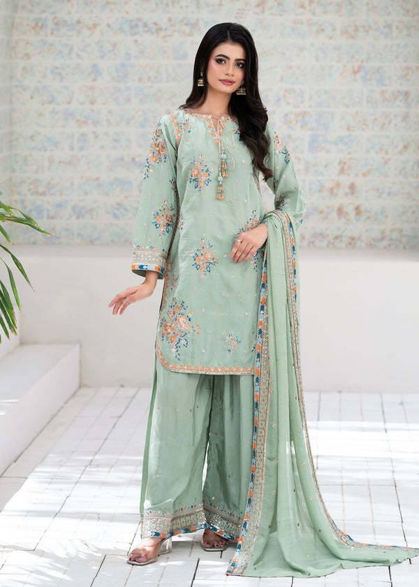 SAIMA GUL PASTEL GREEN - Ayesha's Closet