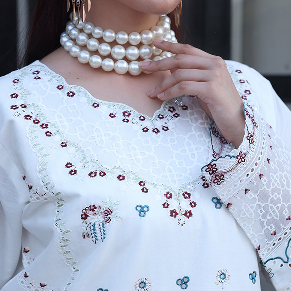 Embroidered Cotton Suit – Yasmin