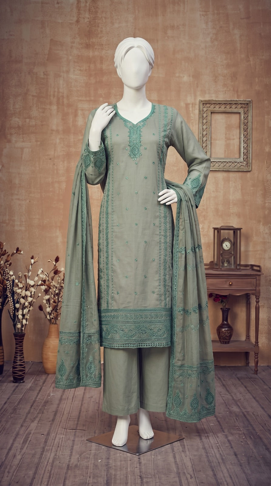 Premium Lawn Cotton 3 Pc Unstitched -  Saleem & Sons
