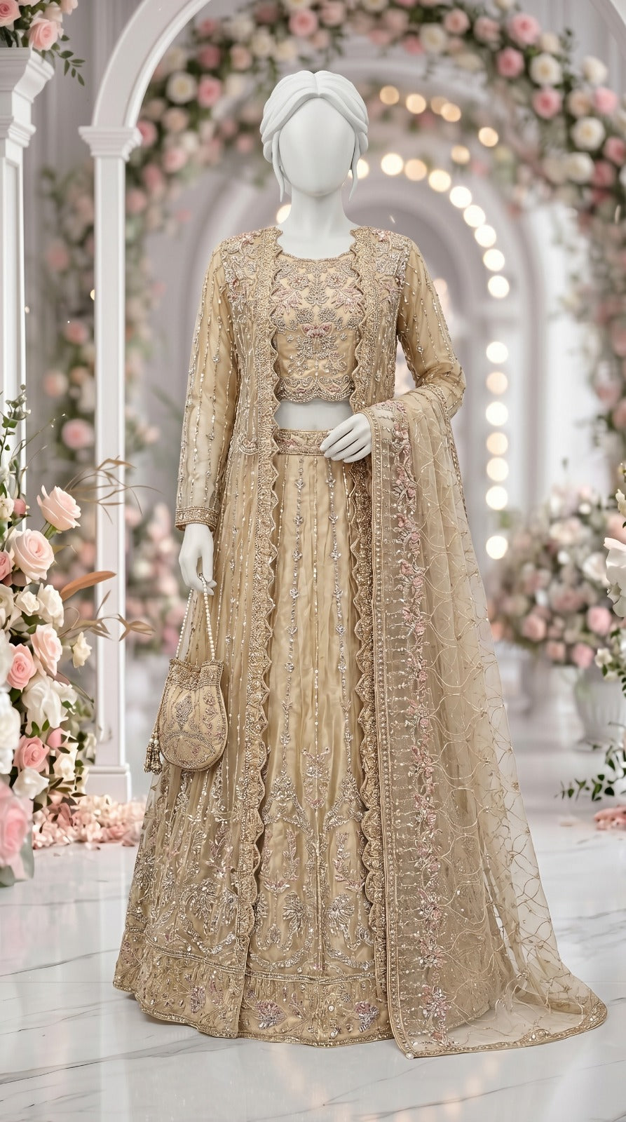 Luxury Stitched With Hand Embellishment Lehenga Choli - Saleem&sons