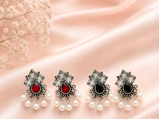 Regal Pearl Drop Earrings - Zaroon