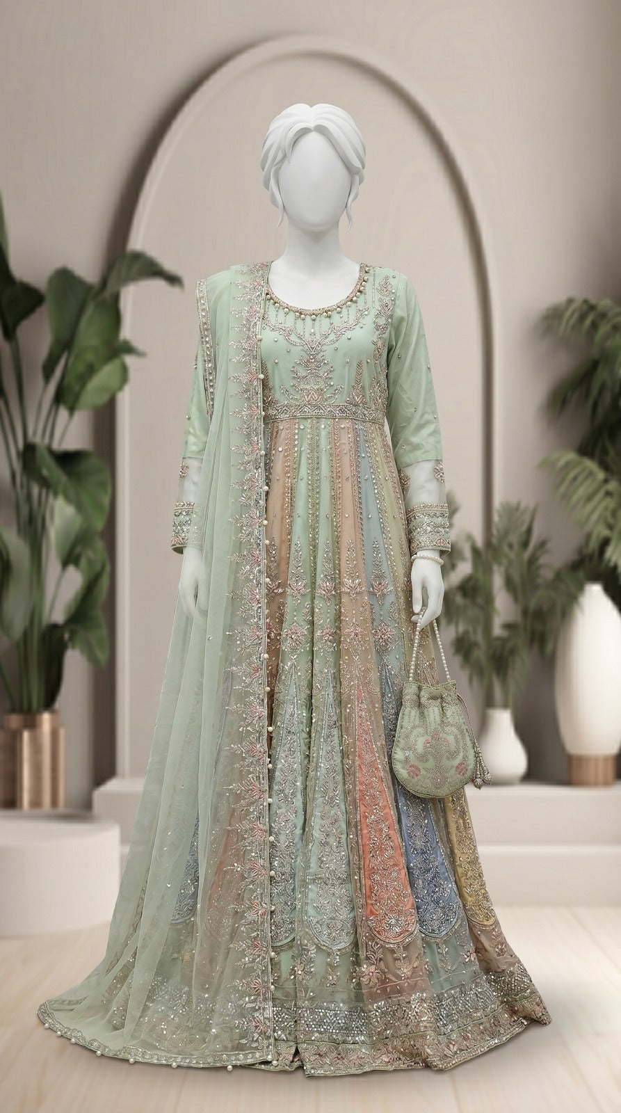 Luxury Stitched With Hand Embellishment Maxi - Saleem&sons