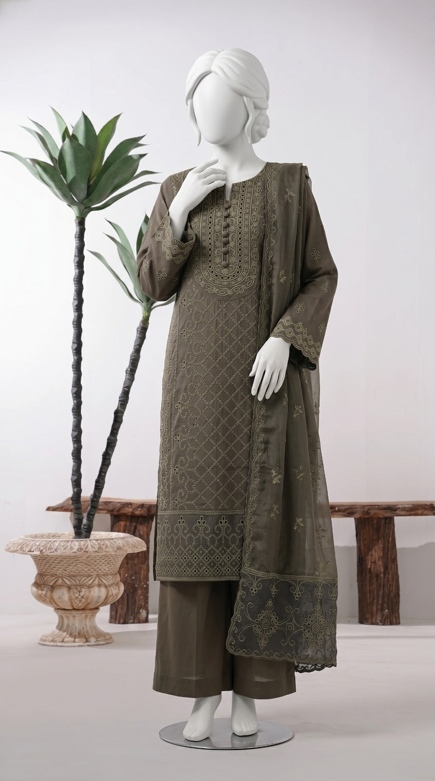 Premium Lawn Cotton 3 Pc Unstitched -  Saleem & Sons