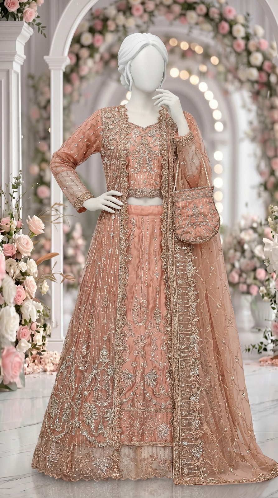 Luxury Stitched With Hand Embellishment Lehenga Choli - Saleem&sons