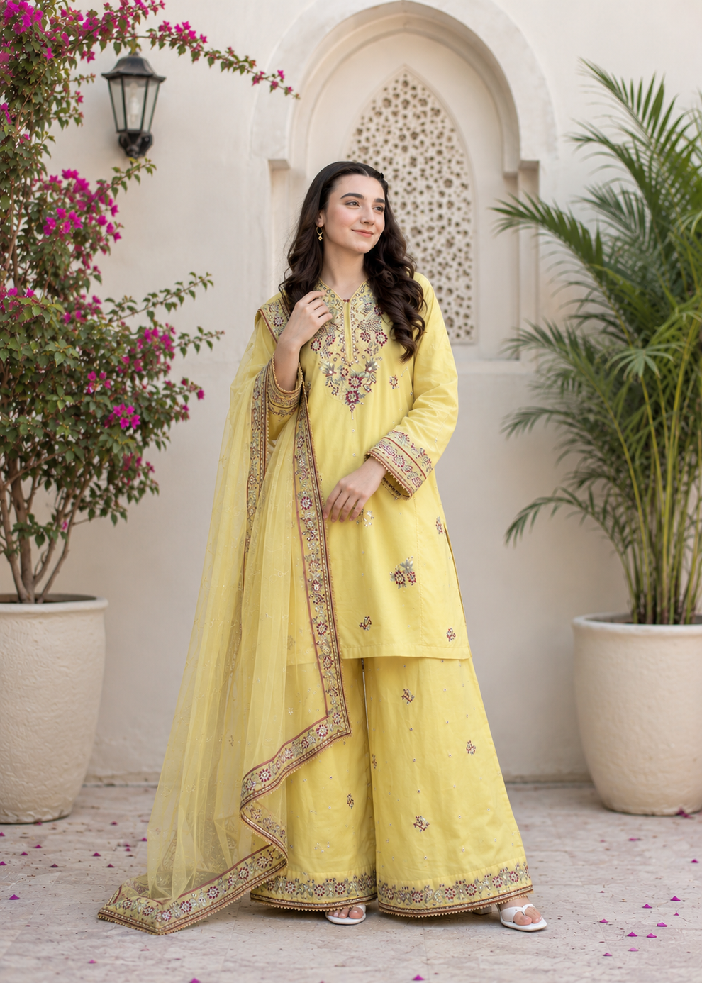 Noor-e-Zard Emb 3 Piece Suit - Urban Haya