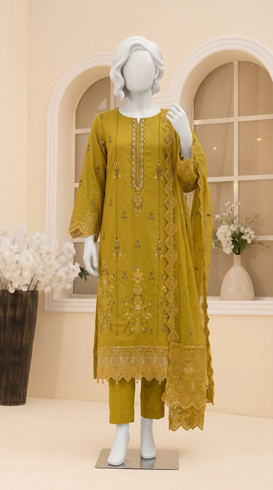 Premium Lawn Cotton 3 Pc Unstitched -  Saleem & Sons