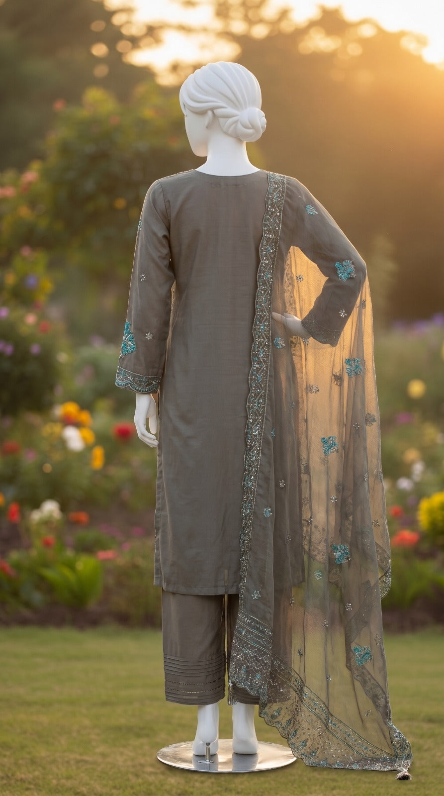 Premium Lawn Cotton 3 Pc Unstitched -  Saleem Sons