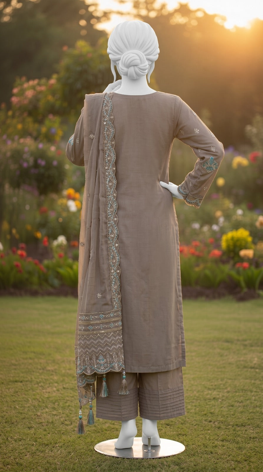 Premium Lawn Cotton 3 Pc Unstitched -  Saleem Sons