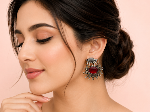 Royal Elephant Statement Earrings - Zaroon