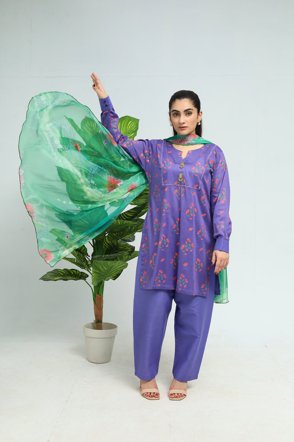Verdant Charm - Lawn - 3 Pcs - Jaanib