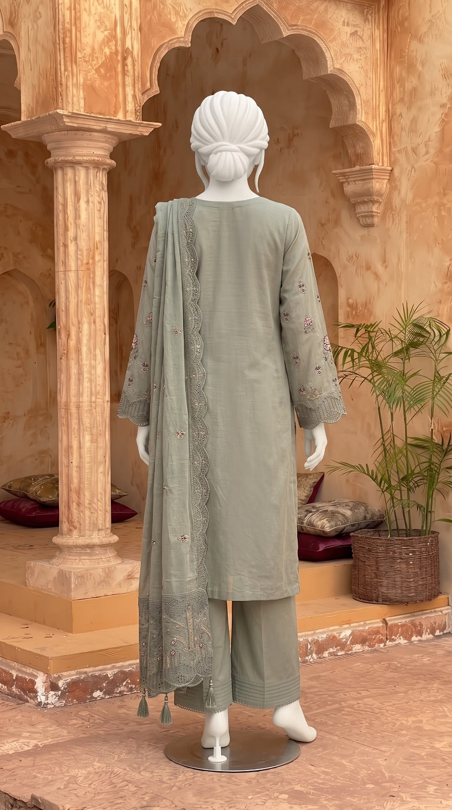 Premium Lawn Cotton 3 Pc Unstitched -  Saleem & Sons