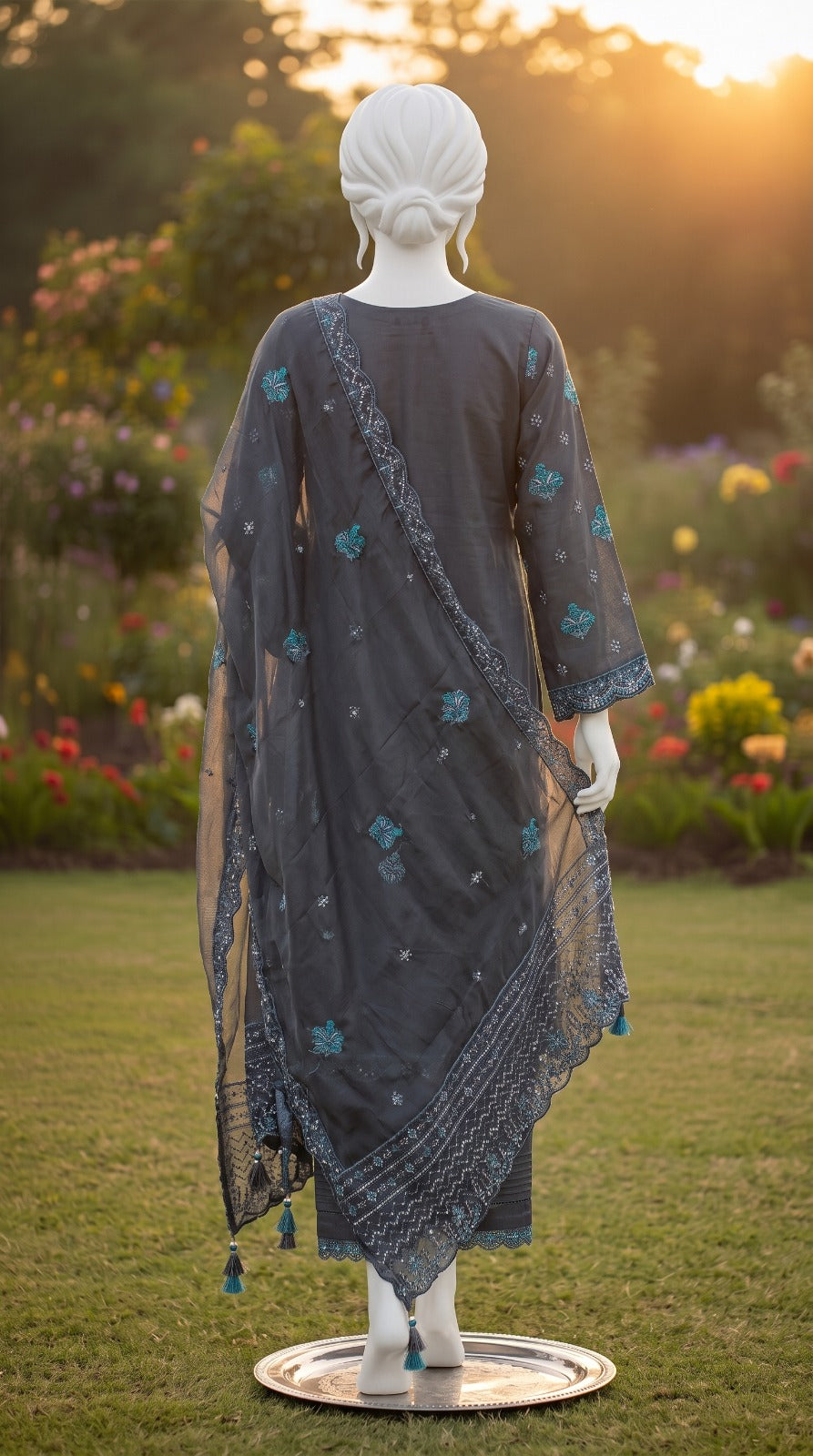 Premium Lawn Cotton 3 Pc Unstitched -  Saleem Sons