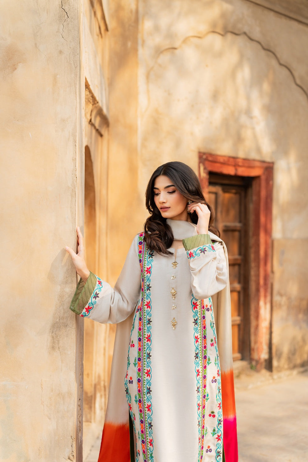 Zara Grace Embroidered 3 Piece Suit - Urban Haya