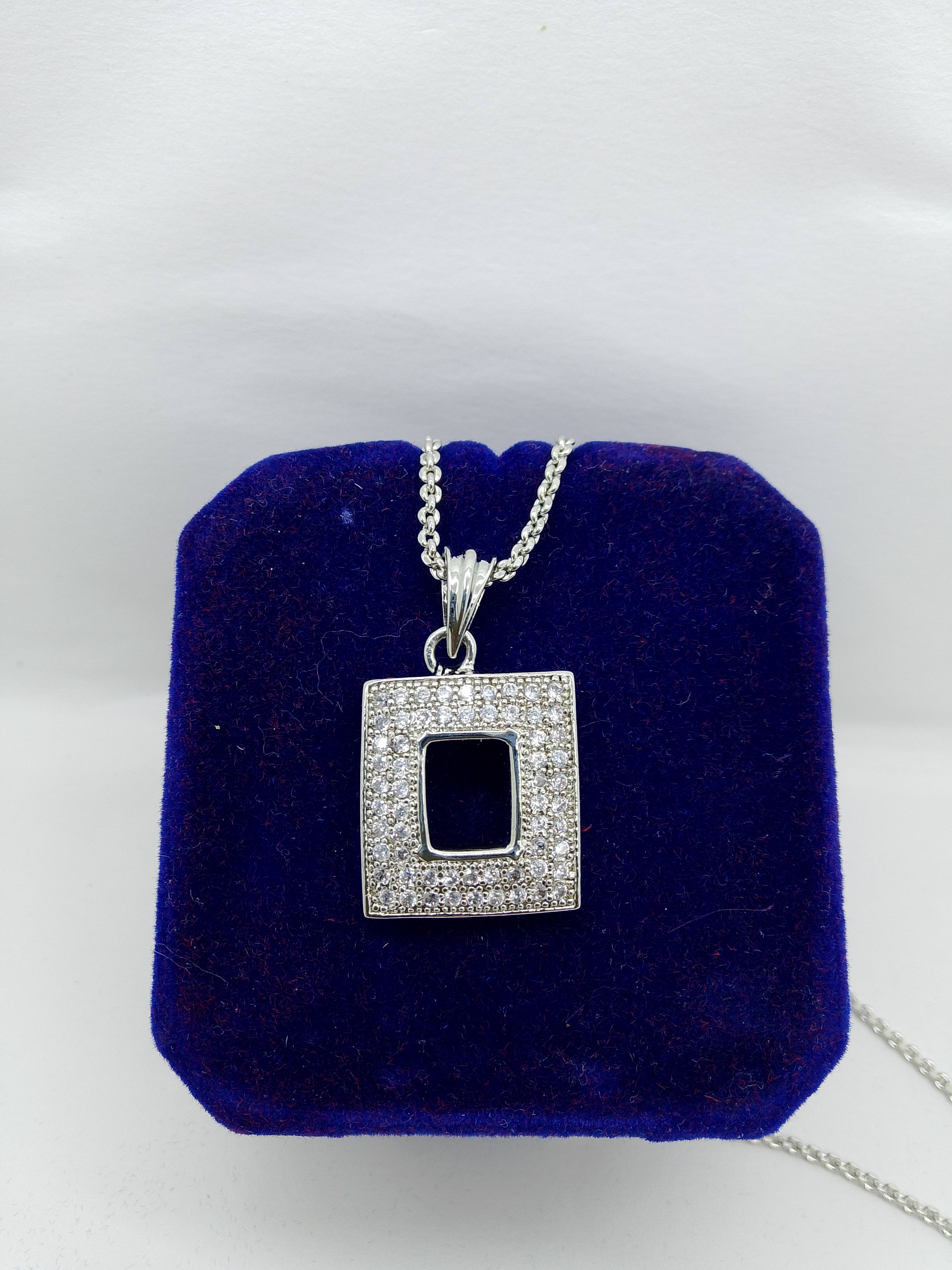 Silver Geometric Spark Pendant Modern Minimalist Necklace - Hina Jewellery