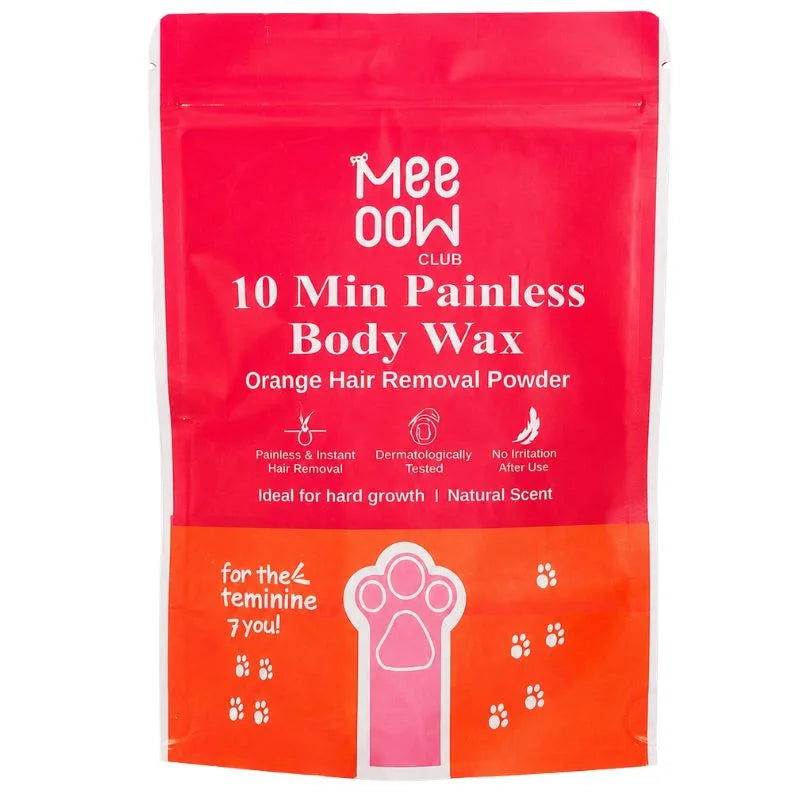 Meeoow Club 10-minute painless orange body wax powder