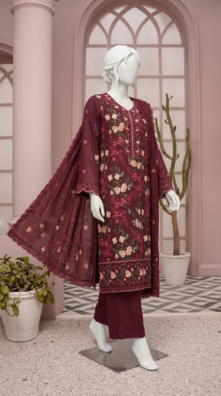 Premium Lawn Cotton 3 Pc Unstitched -  Saleem & Sons