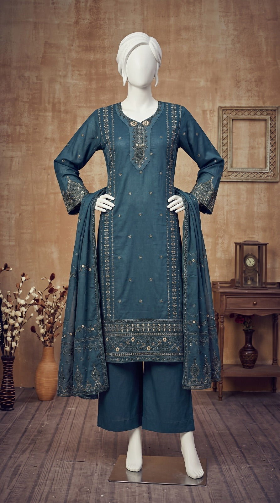 Premium Lawn Cotton 3 Pc Unstitched -  Saleem & Sons