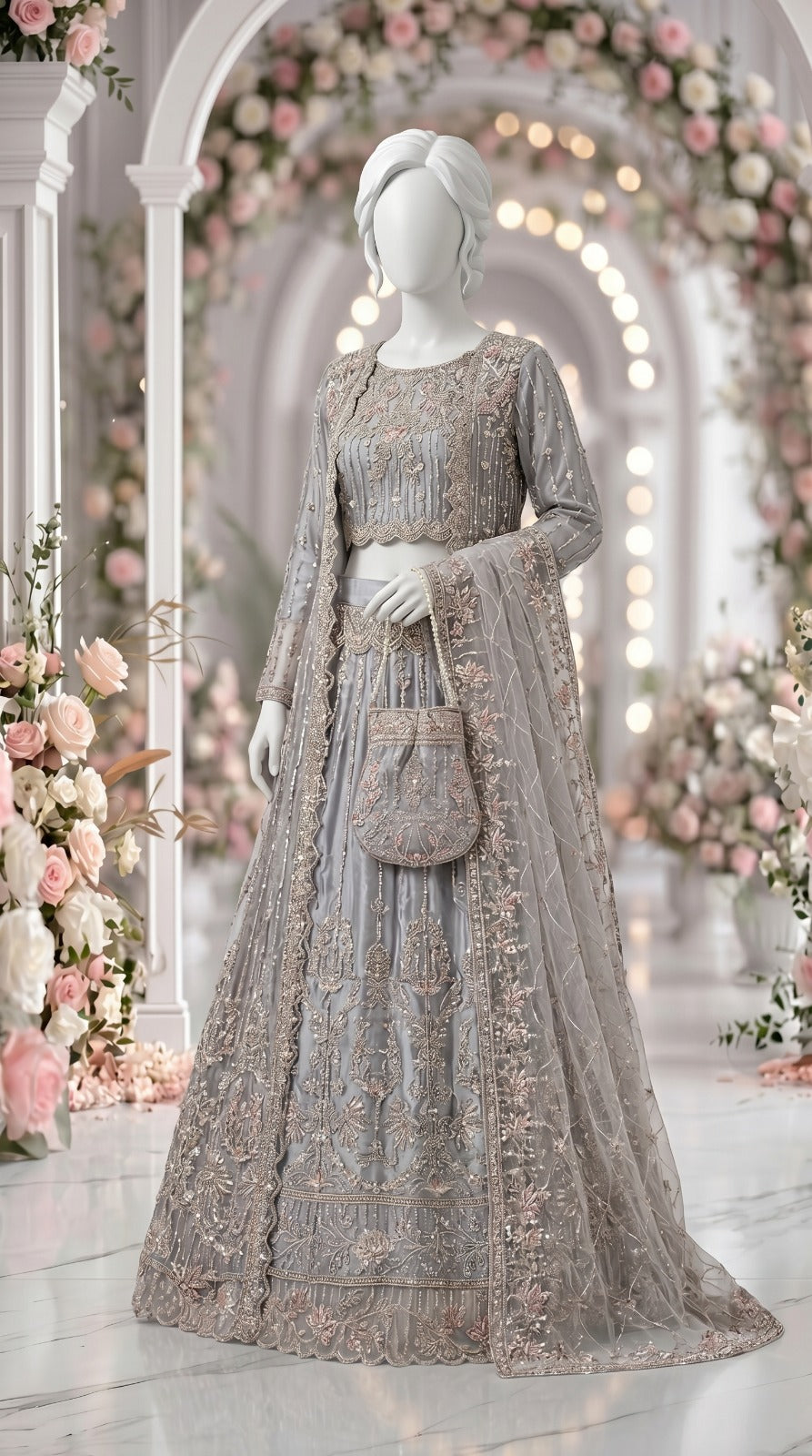 Luxury Stitched With Hand Embellishment Lehenga Choli - Saleem&sons