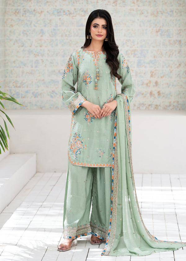 SAIMA GUL PASTEL GREEN - Ayesha's Closet