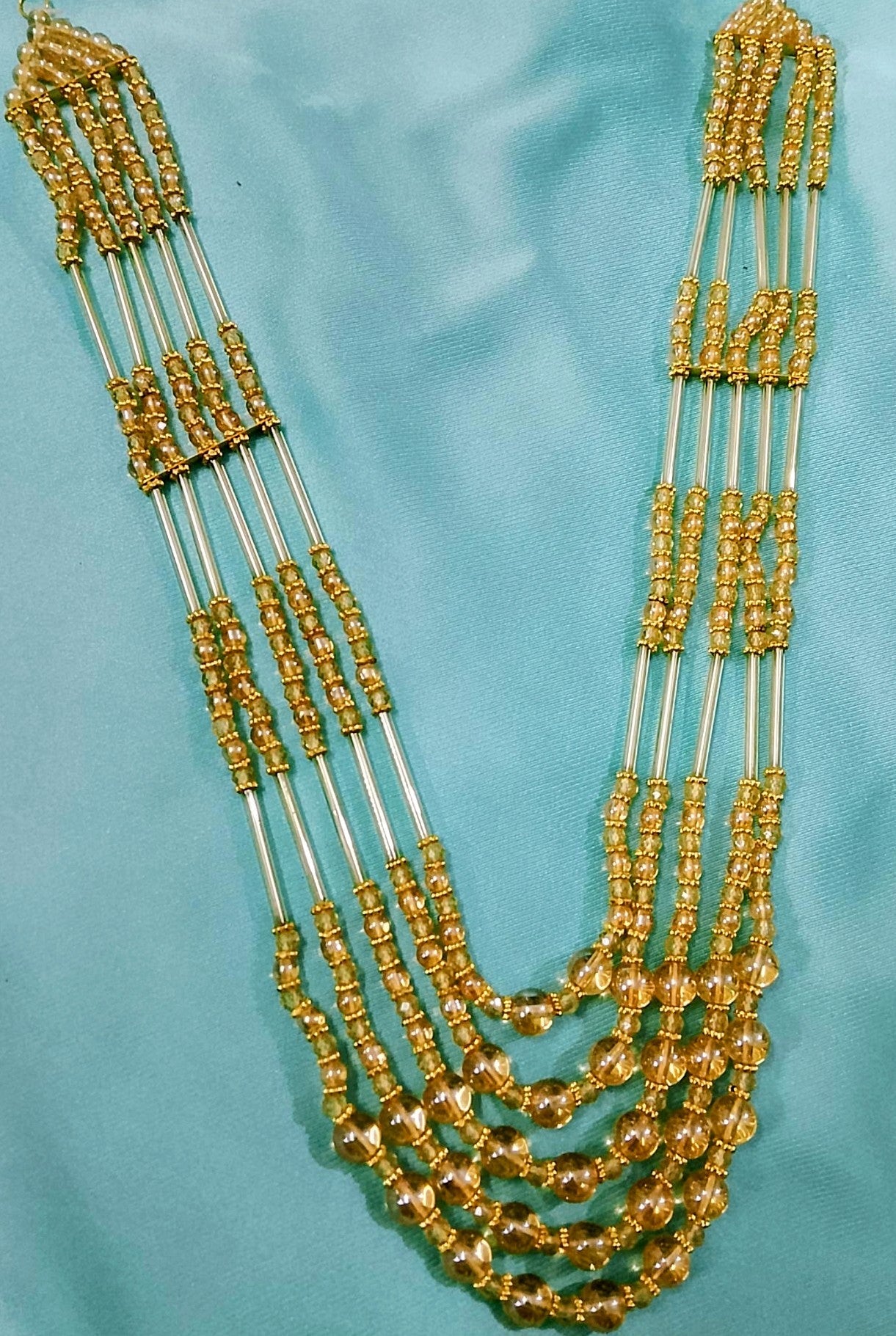 Golden Grace Multi-Layer Beaded Necklace Wedding Party Wear - Hina Jewellery
