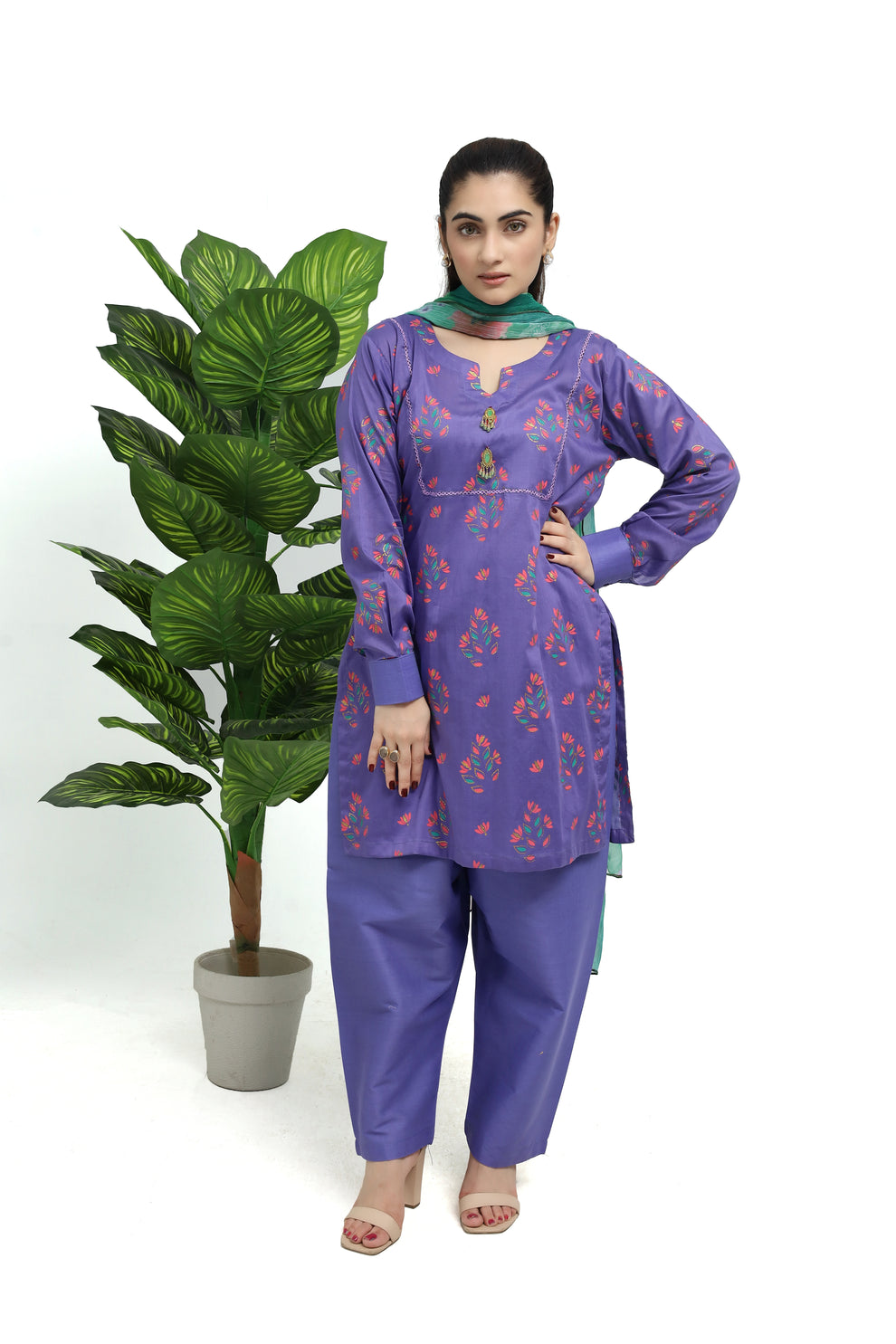 Verdant Charm - Lawn - 3 Pcs - Jaanib