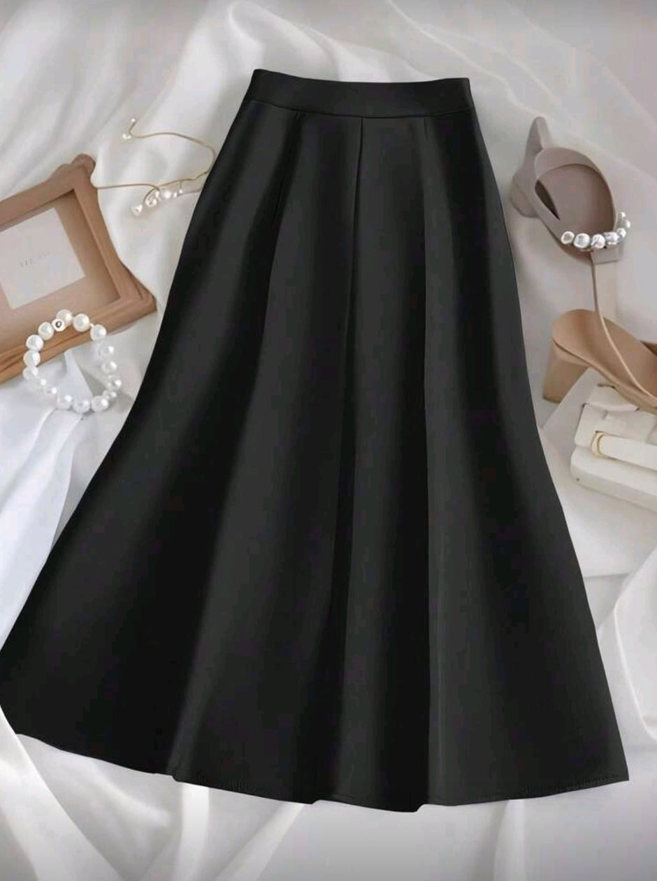Women's Fashionable Solid Color Elegant Office Commuting Versatile Front Button Bodycon Mini Skirt - Shahzahra