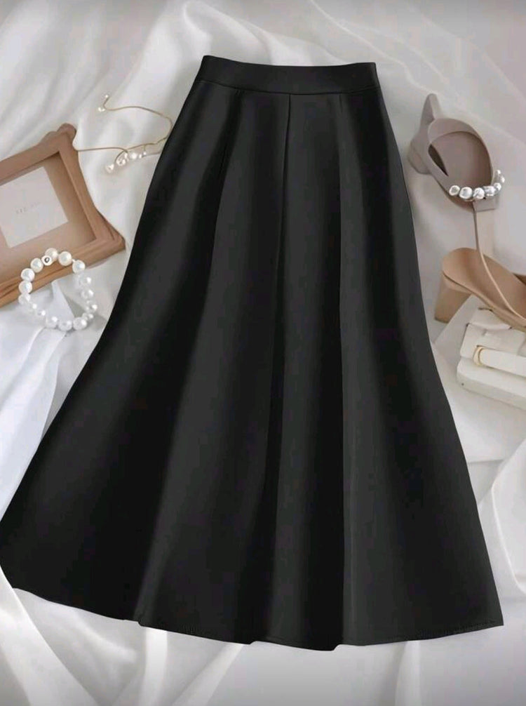 Women's Fashionable Solid Color Elegant Office Commuting Versatile Front Button Bodycon Mini Skirt - Shahzahra