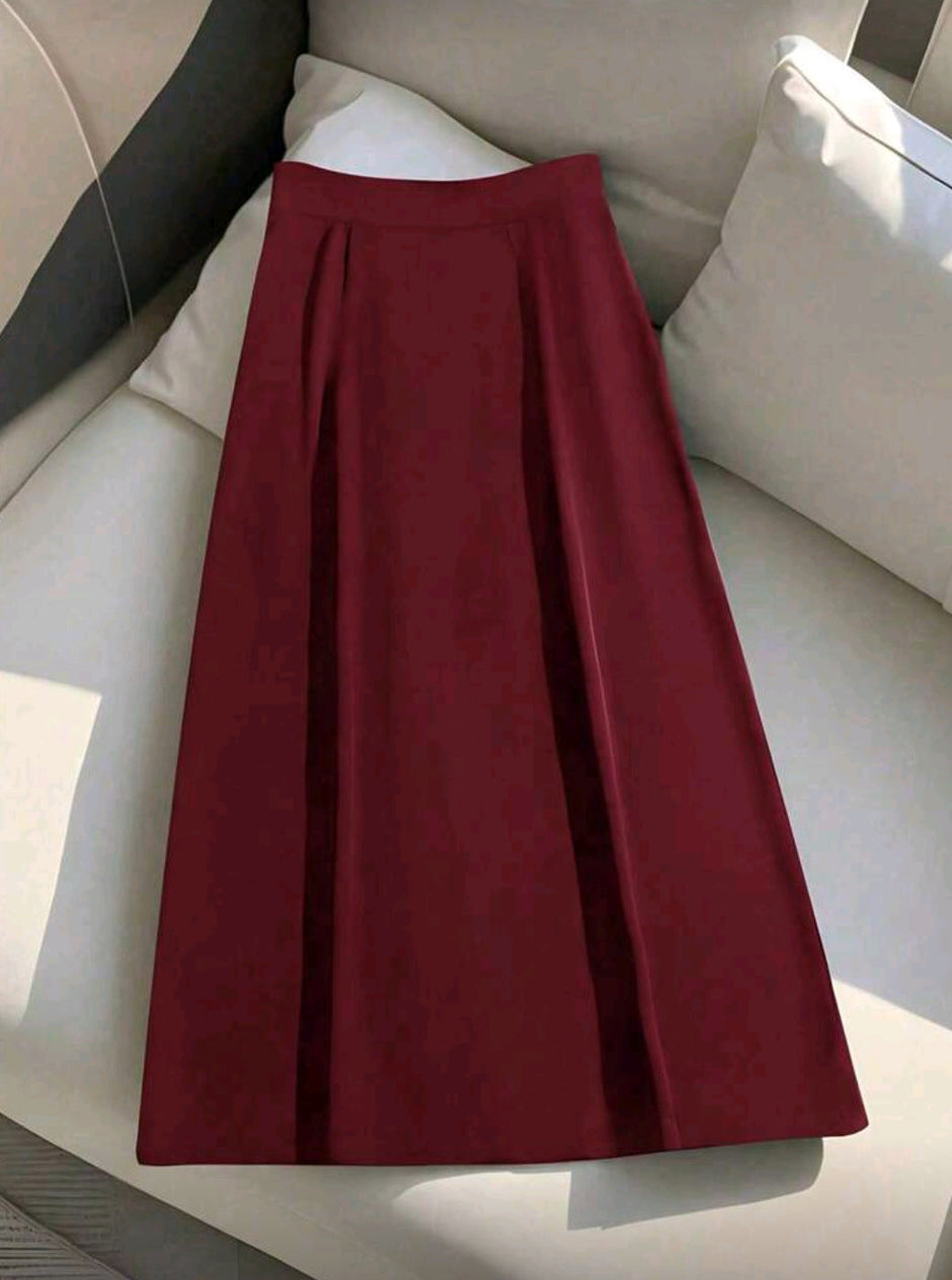 Women's Fashionable Elegant Casual Metal Button Front Fitted Skirt, Versatile For Commute And Daily Wear - Shahzahra