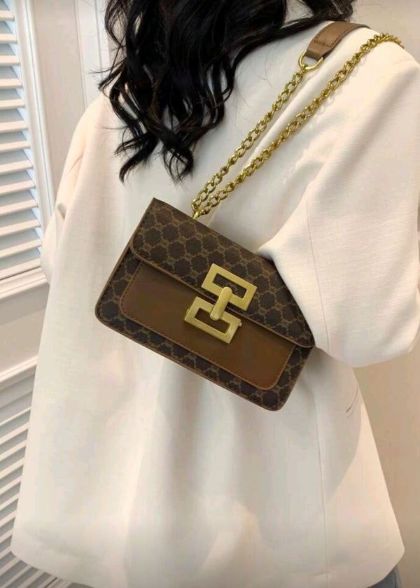 Vintage Floral Pattern Shoulder Chain Bag -  Shahzahra
