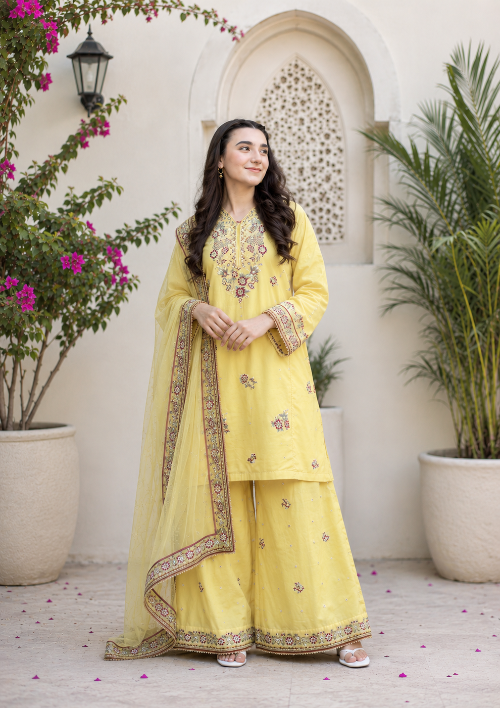 Noor-e-Zard Emb 3 Piece Suit - Urban Haya