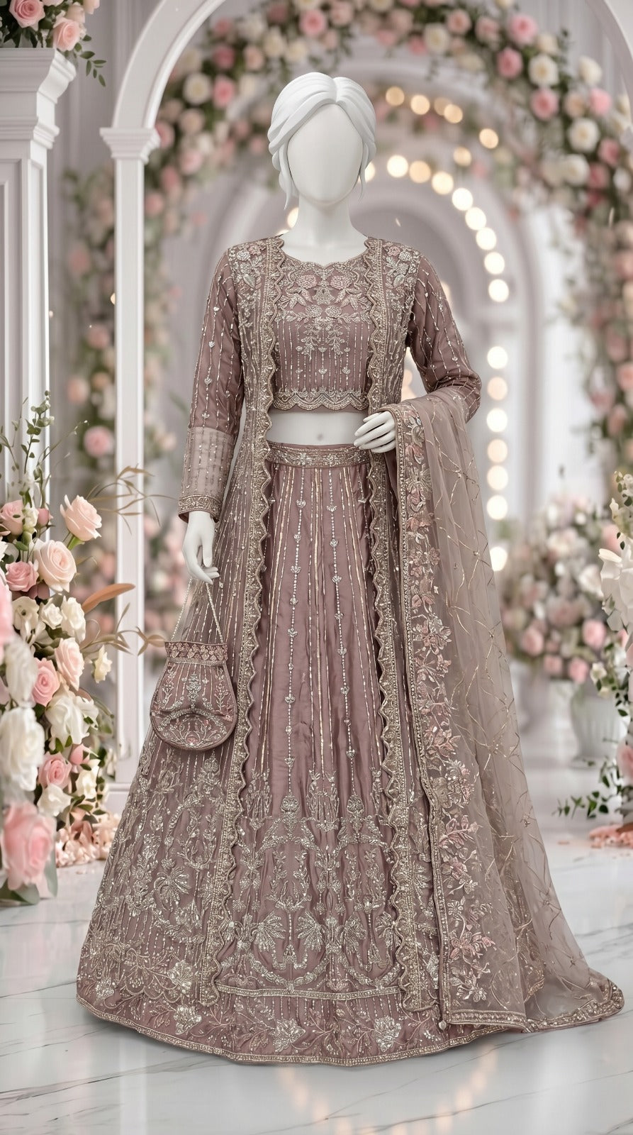 Luxury Stitched With Hand Embellishment Lehenga Choli - Saleem&sons