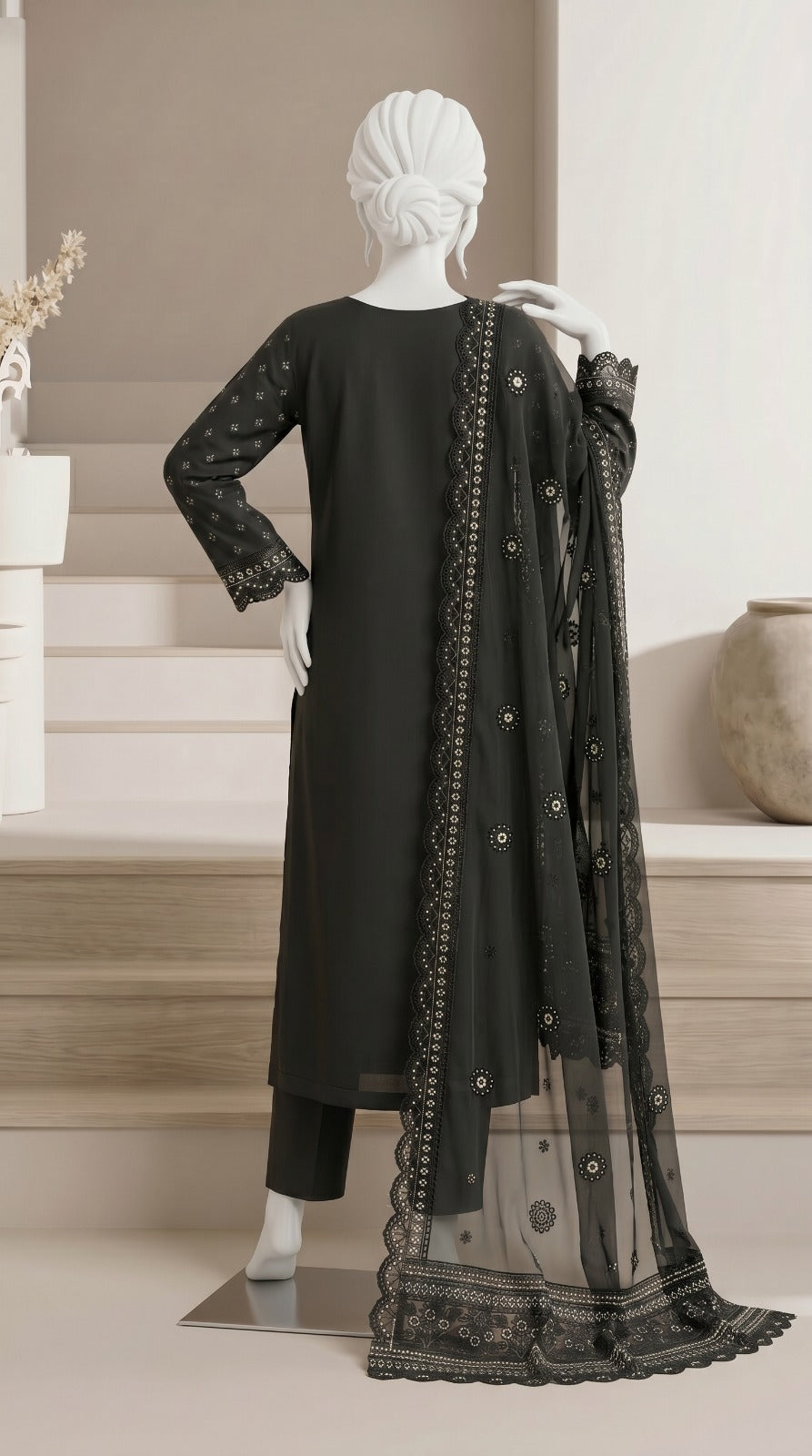 Premium Lawn Cotton 3 Pc Unstitched -  Saleem & Sons