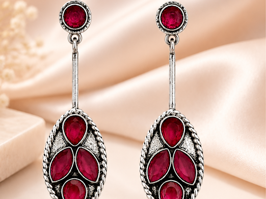 Scarlet Harmony Drop Earrings - Zaroon