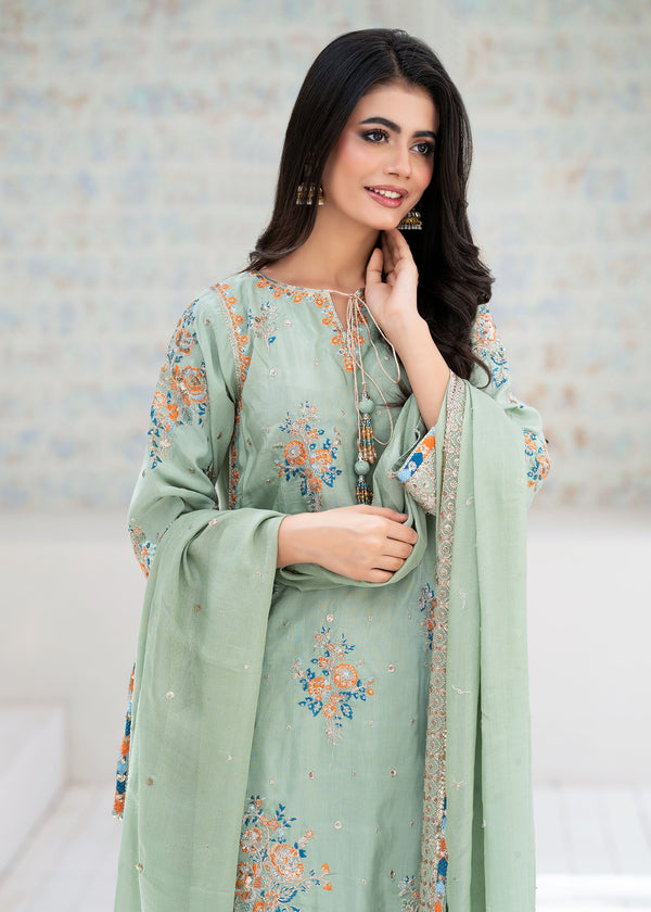 SAIMA GUL PASTEL GREEN - Ayesha's Closet