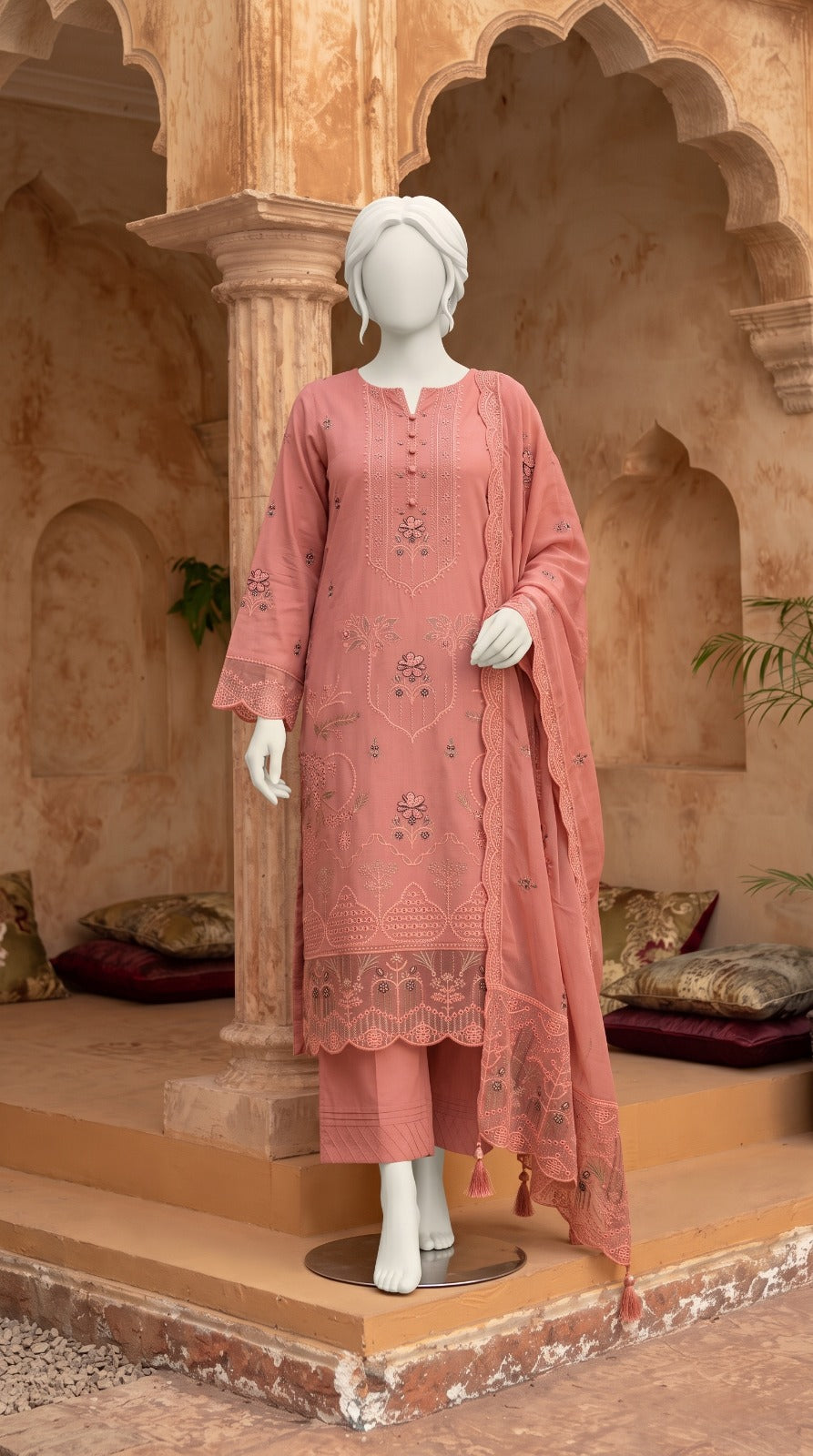 Premium Lawn Cotton 3 Pc Unstitched -  Saleem & Sons