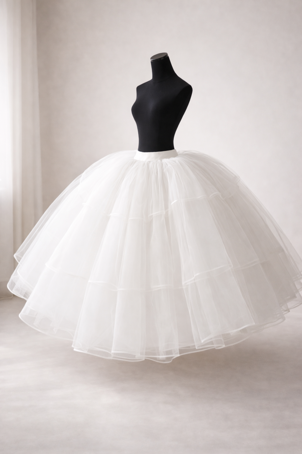 5 Frils Cover, 3 Hoops Ring Cancan Skirt For Heavy Bridal Dresses - Afshan