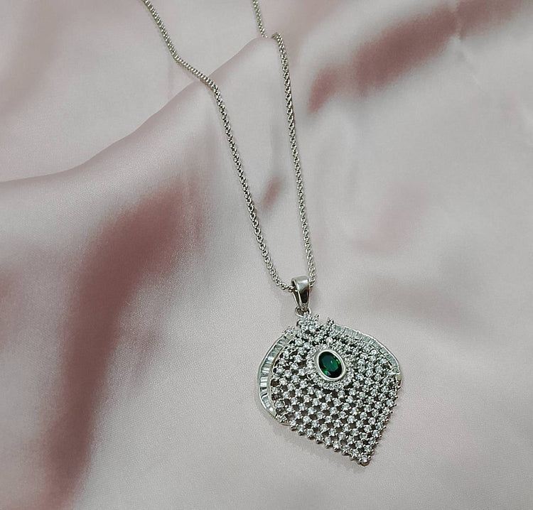 Royal Silver Sparkle Necklace - Hina Jewellery