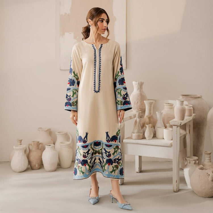 CREAM Alishba Emb 3 Pcs - Tawakal Closet
