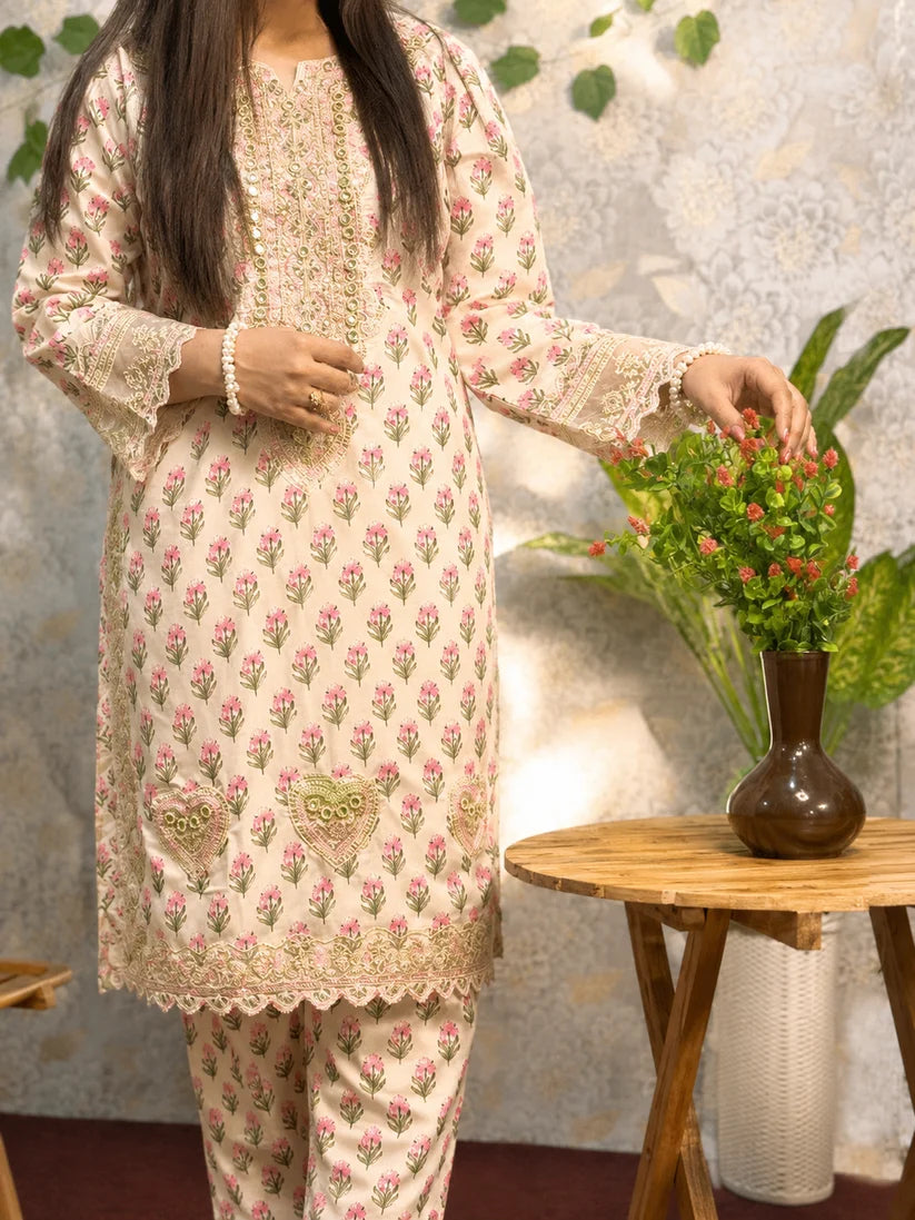Blush Bloom Printed Ready to Wear – 3 Piece - Sit-ul-Banat