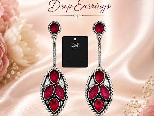 Scarlet Harmony Drop Earrings - Zaroon