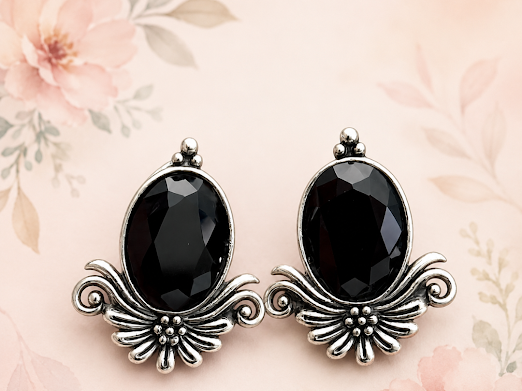 Ebony Elegance Stud Earring - Zaroon