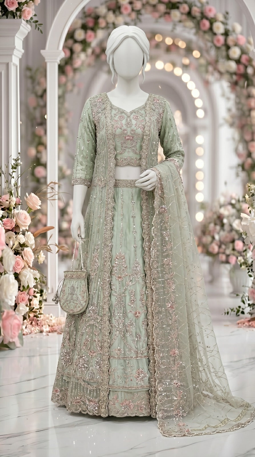 Luxury Stitched With Hand Embellishment Lehenga Choli - Saleem&sons