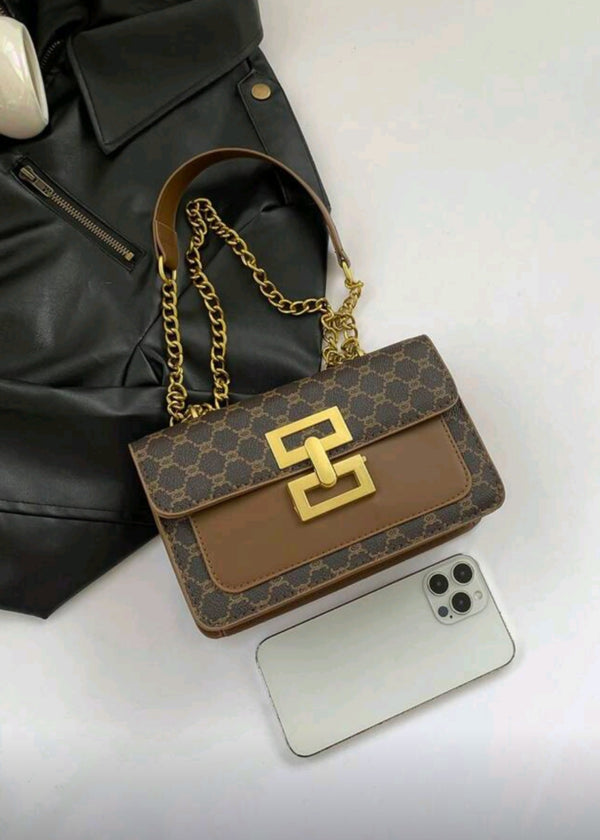 Vintage Floral Pattern Shoulder Chain Bag -  Shahzahra