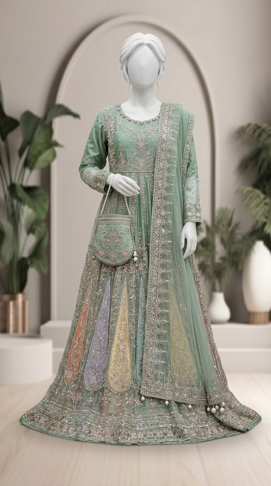 Luxury Stitched With Hand Embellishment Maxi - Saleem&sons