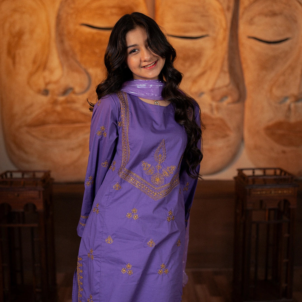 Embroidered Cotton Suit – Benafsha