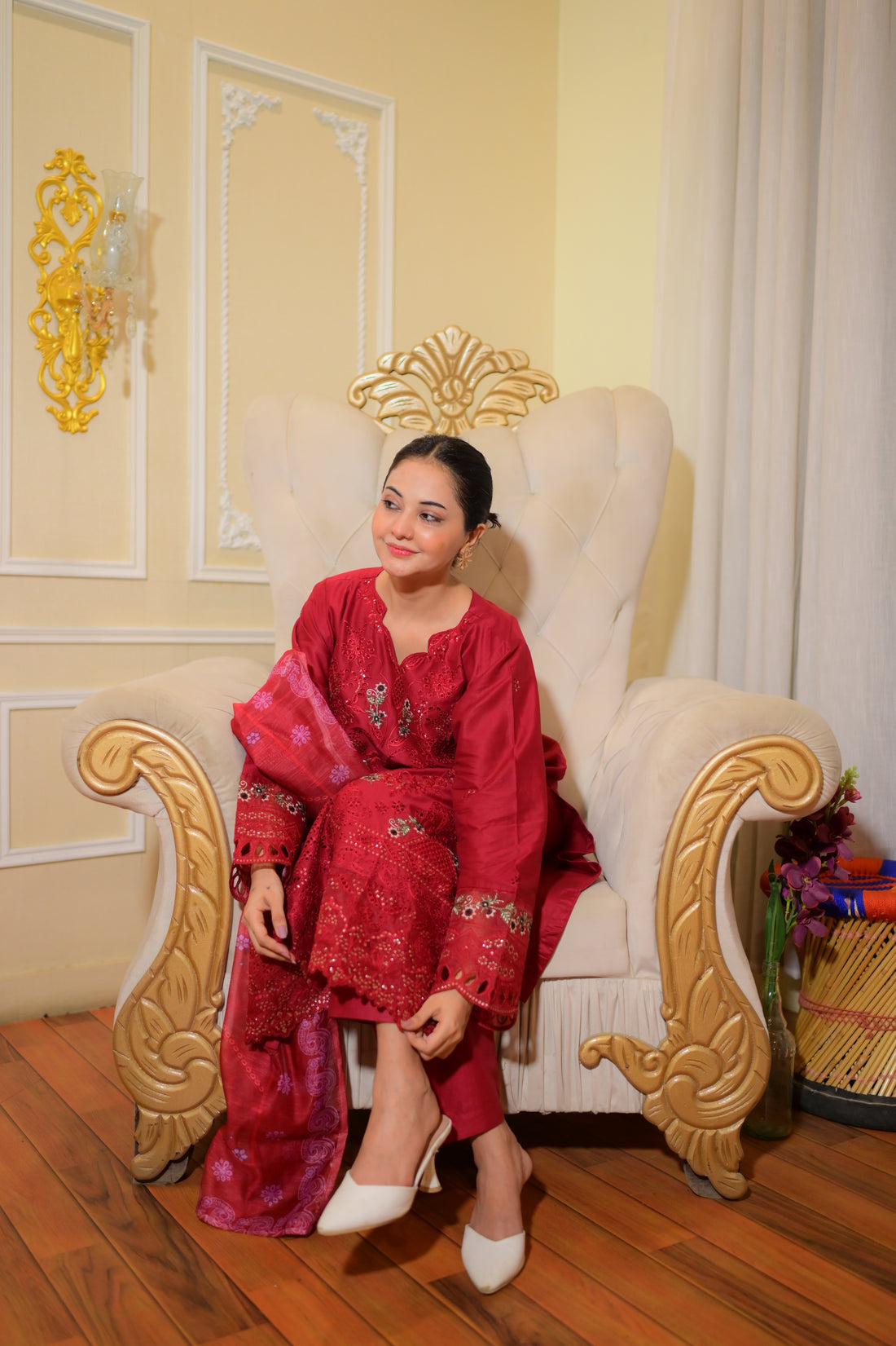 Embroidered Cotton Suit – Rania