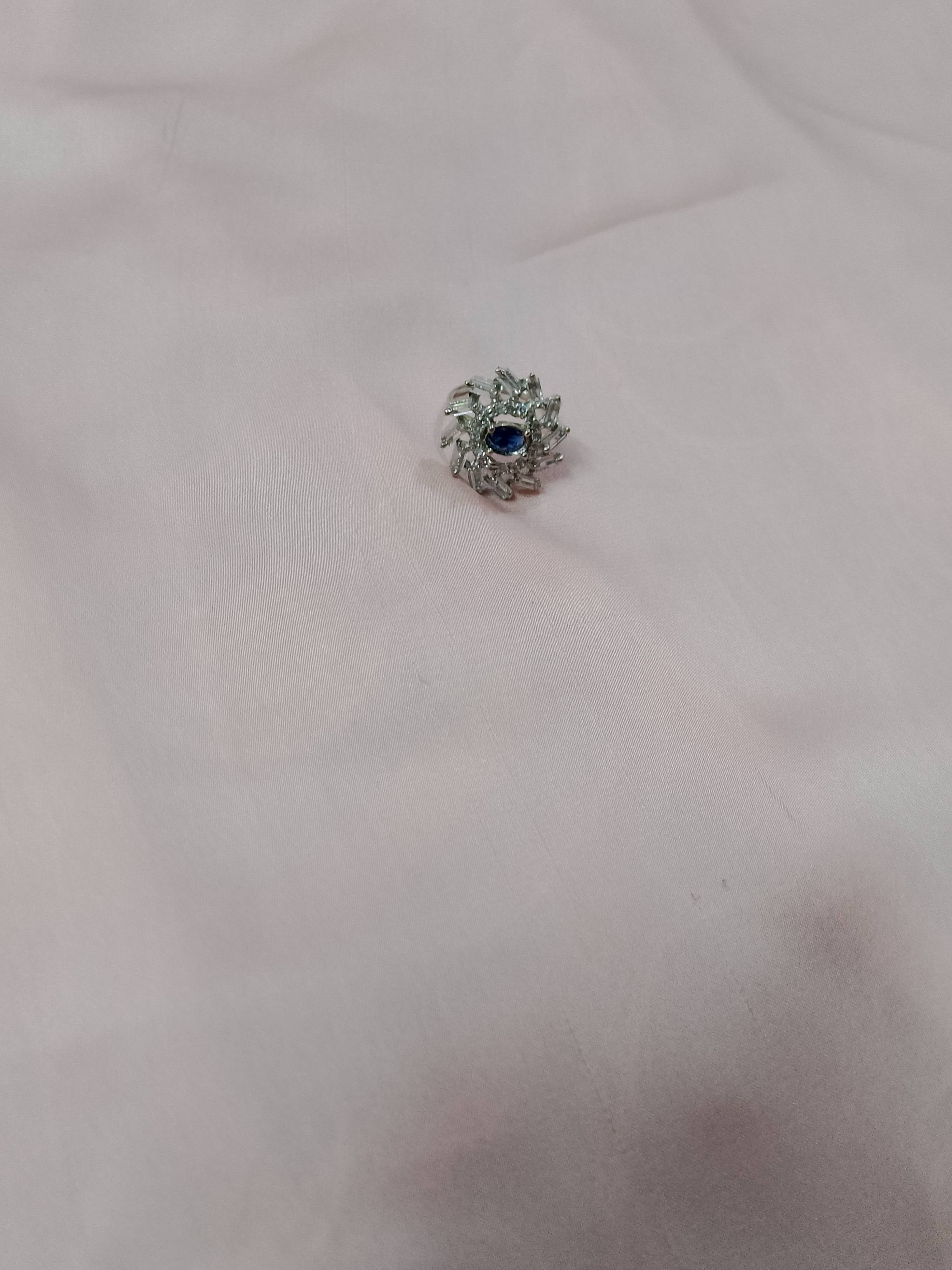 Royal Blue Crystal Statement Ring - Hina Jewellery