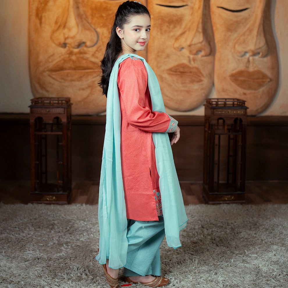 Embroidered Jacquard Suit – Mahgul