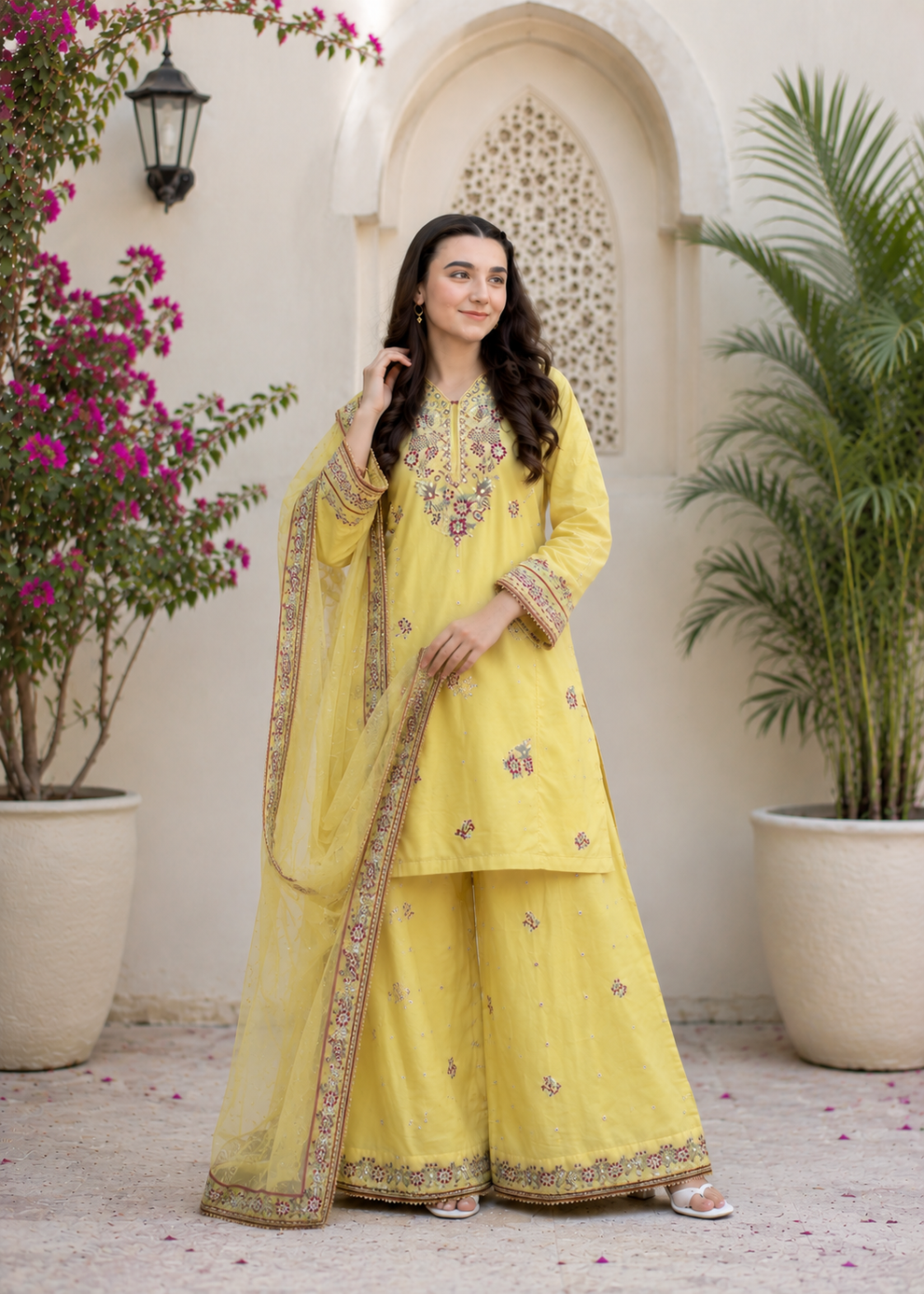 Noor-e-Zard Emb 3 Piece Suit - Urban Haya